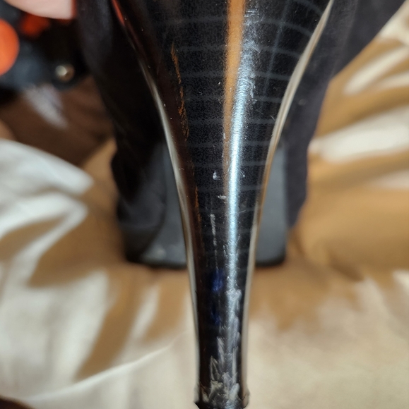 Women's black high heel half boot - Picture 4 of 8